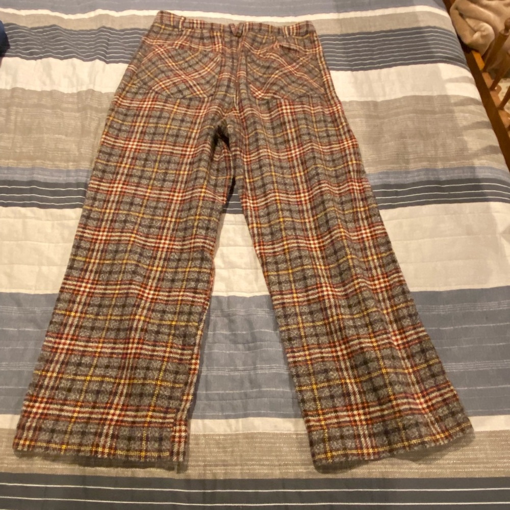 Free People Plaid Boot Cut Pants - Red and Gray - Picture 4 of 10